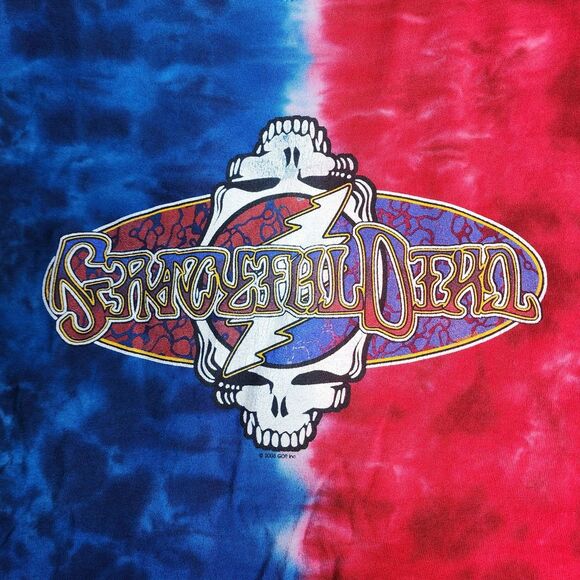 Vintage 2003 Grateful Dead Red White & Blue‎ Tie Dye Shirt Double Sided Size XL - Picture 4 of 8